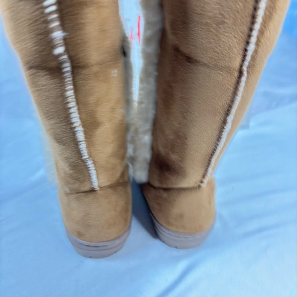 Style & Co Genuine Suede Boots –‎ Chestnut Tan size 6 NWB